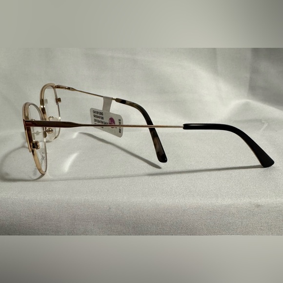 New Calvin Klein Women\'s Dark Brown and Gold Cat Eyeglasses Frames main image 5